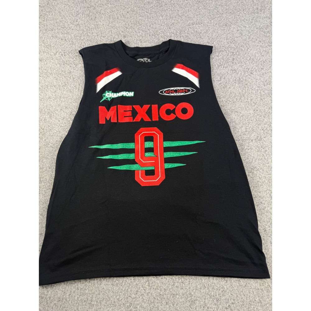 On The Low Mexico 9 Graphic Muscle Tee Black Sleeveless Shirt Mens Large